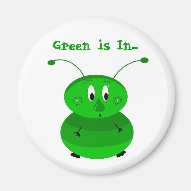 Funny Green Bug Magnet (Vorne)