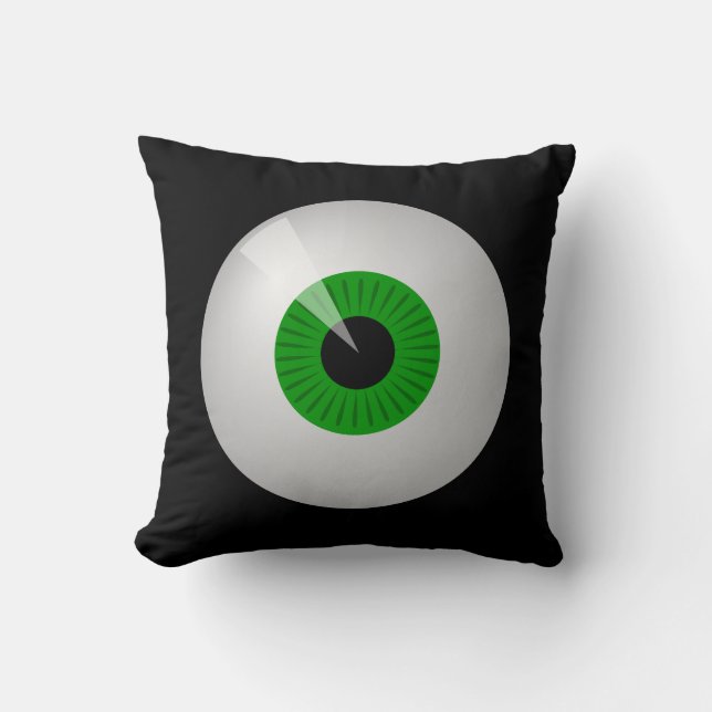 Funny Green Cartoon Monster Augapfel Kissen (Vorderseite)