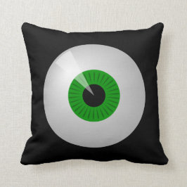Funny Green Cartoon Monster Augapfel Kissen