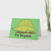 Funny green dimetrodon Cartoon Dinosaurier Geburts