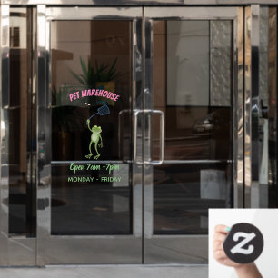 Funny green frog swatfly Cartoon Fensteraufkleber