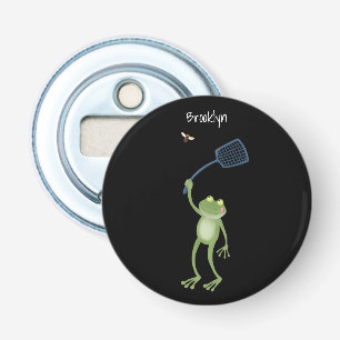Funny green frog swatfly Cartoon Flaschenöffner