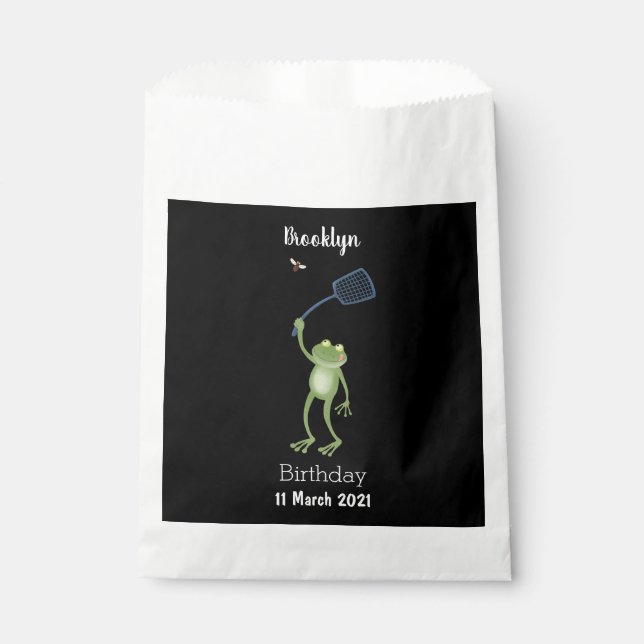 Funny green frog swatfly Cartoon Geschenktütchen (Vorderseite)