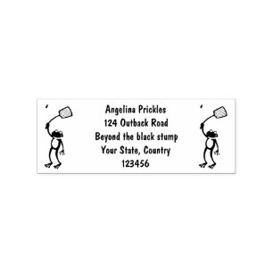 Funny green frog swatfly Cartoon Gummistempel