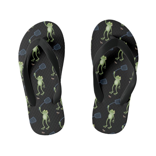 Funny green frog swatfly Cartoon Kinderbadesandalen (Fußbett)