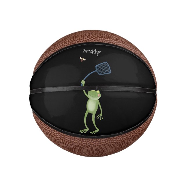 Funny green frog swatfly Cartoon Mini Basketball (Vorderseite)