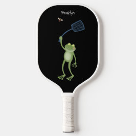 Funny green frog swatfly Cartoon Pickleball Schläger