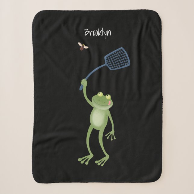 Funny green frog swatfly Cartoon Sherpadecke (Vorderseite)