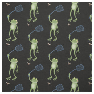 Funny green frog swatfly Cartoon Stoff