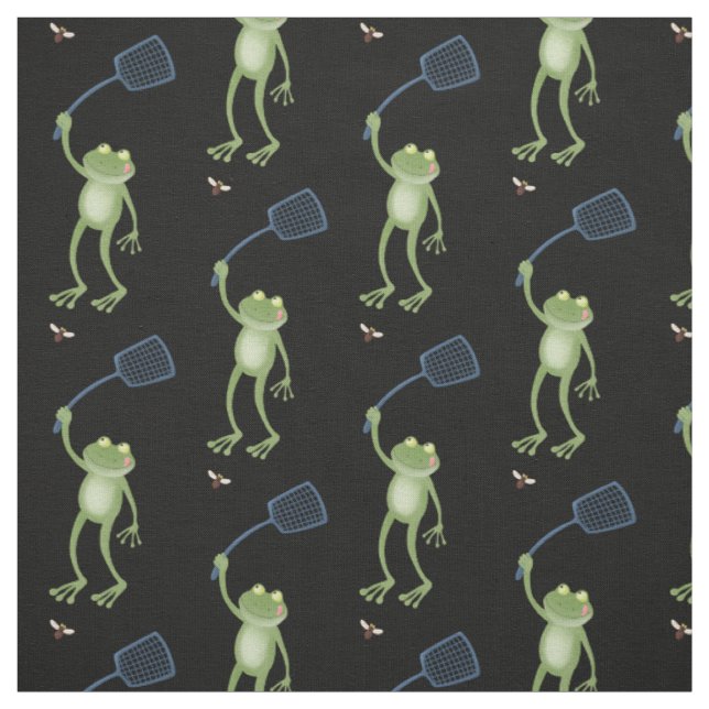 Funny green frog swatfly Cartoon Stoff (Muster)