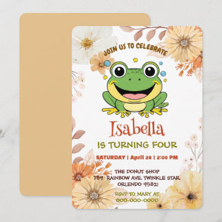 Funny Green Frog tierischer Wildtiere Cartoon Gebu Einladung
