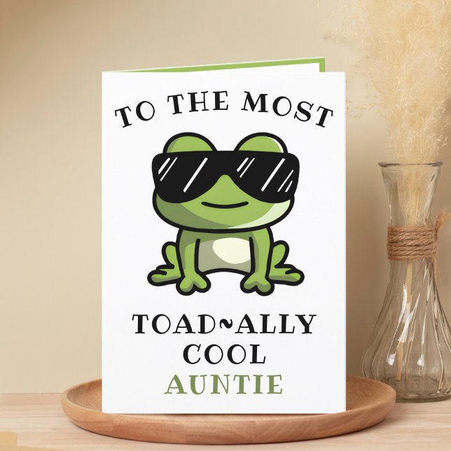Funny Green Frog Toad Cool Tante Happy Birthday Dankeskarte (Funny Green Frog Toad Cool Aunt Happy Birthday Thank You Card)