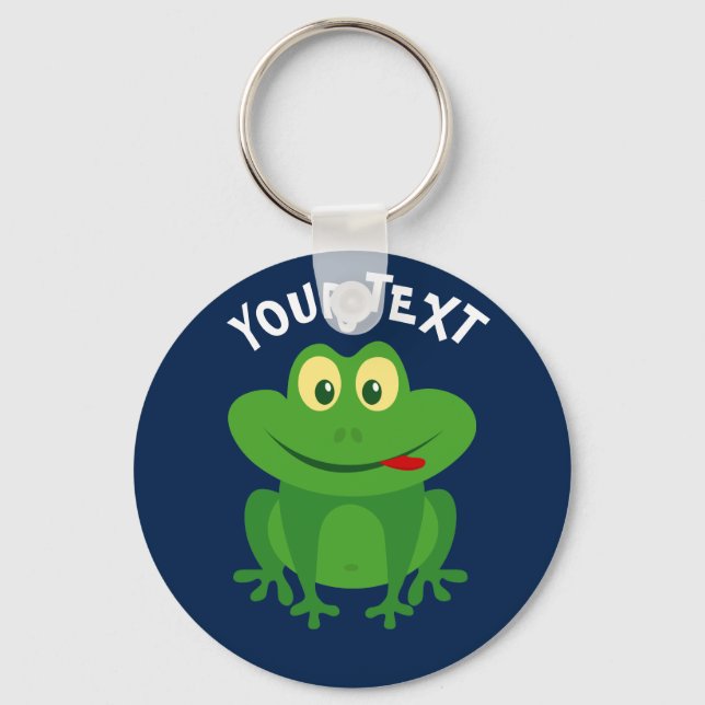 Funny Green Frosch Cartoon Schlüsselanhänger für K (Vorderseite)