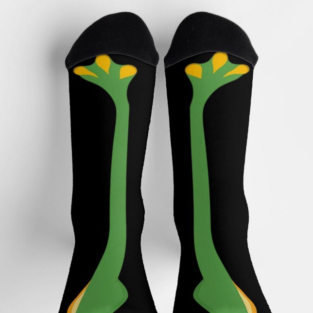 Funny green frosch leg Feet Socks Knee Tier Socken (Oben)