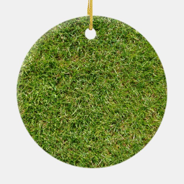 Funny Green Grass Rasen Keramik Ornament (Hinten)