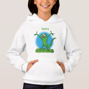 Funny green lächelnd animierte Eidechse Hoodie