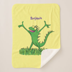 Funny green lächelnd animierte Eidechse Sherpadecke