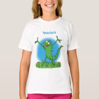 Funny green lächelnd animierte Eidechse