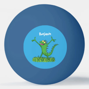 Funny green lächelnd animierte Eidechse Tischtennisball