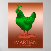 Funny Green Martian Alien Chicken