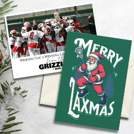 Funny Green Merry Laxmas Lacrosse Team Christmas Feiertagskarte