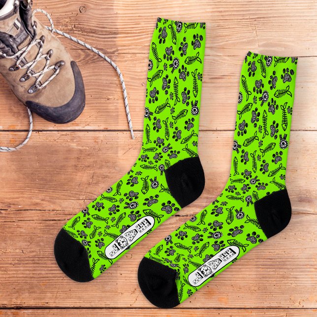 Funny Green Niedlich Kawaii Cat Lovers Socken (Von Creator hochgeladen)