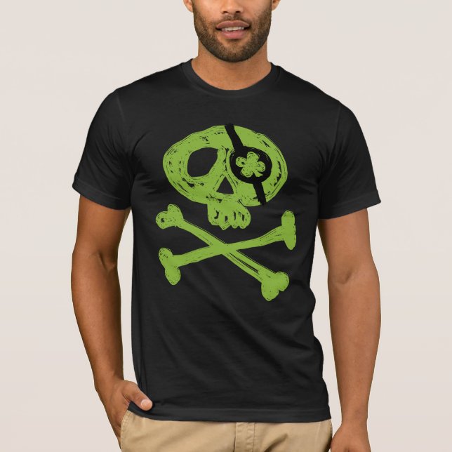 Funny Green Pirate T - Shirt (Vorderseite)