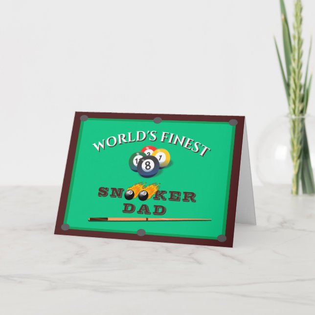 Funny Green Pool Table Snooker Dad Father's Day Karte (Vorderseite)