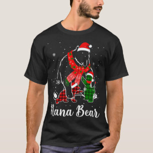 Funny Green Red Kariert Nana Bear Matching Pajama  T-Shirt
