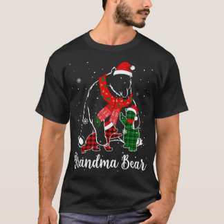Funny Green Red Kariert Oma Bear Matching Pajama T-Shirt