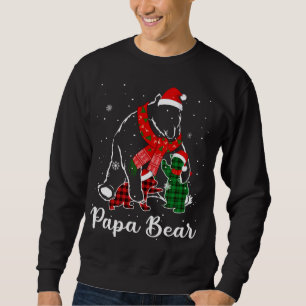 Funny Green Red Kariert Papa Bär Matching Pajama F Sweatshirt