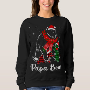 Funny Green Red Kariert Papa Bär Matching Pajama F Sweatshirt