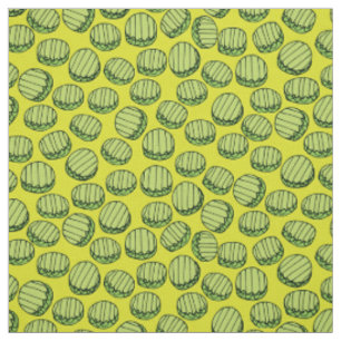 Funny Green Slicles Food Pattern Stoff