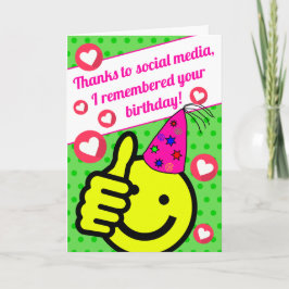 Funny Green Smile Gesicht Social Media Happy Gebur Karte
