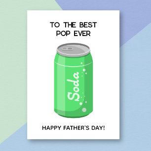 Funny Green Soda Pop Pun Vatertag Card Karte