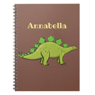 Funny green stegosaurus dinosaurus Cartoon Notizblock
