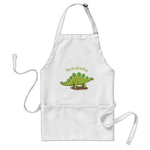 Funny green stegosaurus dinosaurus Cartoon Schürze
