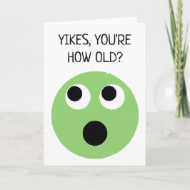 Funny Green überrascht Gesicht Emoji Geburtstag Karte