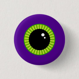 Funny Green und Lila Monster Eyeball Button