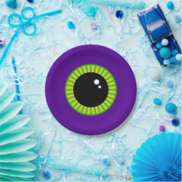 Funny Green und Lila Monster Eyeball Pappteller