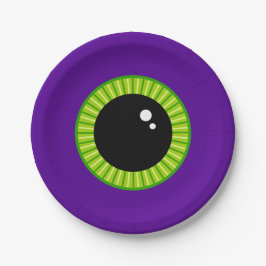 Funny Green und Lila Monster Eyeball Pappteller