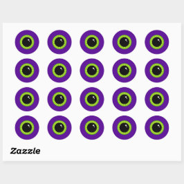 Funny Green und Lila Monster Eyeball Runder Aufkleber
