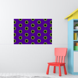 Funny Green und Lila Monster Eyes Poster