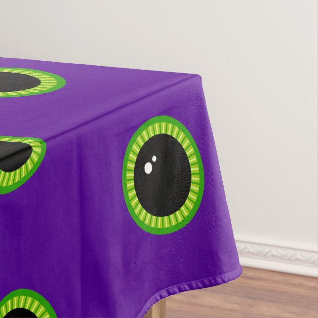 Funny Green und Lila Monster Eyes Tischdecke (Beispiel)