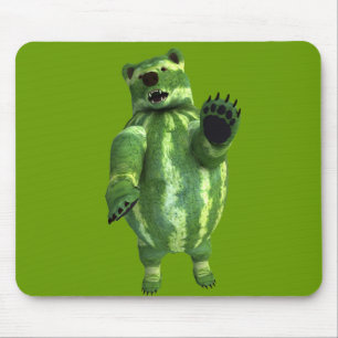 Funny Green Watermelons Bear Mousepad