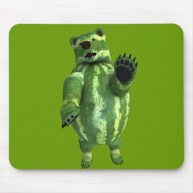 Funny Green Watermelons Bear Mousepad (Vorne)