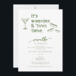 Funny Green Weenies & Tinis Martini Geburtstagspar Einladung<br><div class="desc">Wählen Sie dieses unglaublich witzig Funny Green Weenies & Tinis Martini Birthday Party Einladungsvorlage mit einem handgezeichnet Martini-Glas und einer Packung Dackeln! Dies ist die perfekte Einladung für ein tolles Brautparty, einen Bachelorette oder eine Geburtstagsfeier! Passen Sie das Design mit Ihren Party-Details an und bestellen Sie Ihre Einladungen und Party...</div>