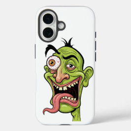 Funny Green Zombie Karikatur iPhone Case