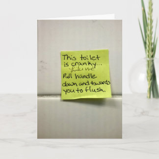Funny Greeting Card: KRANKY TOILET SIGN FOTO Karte