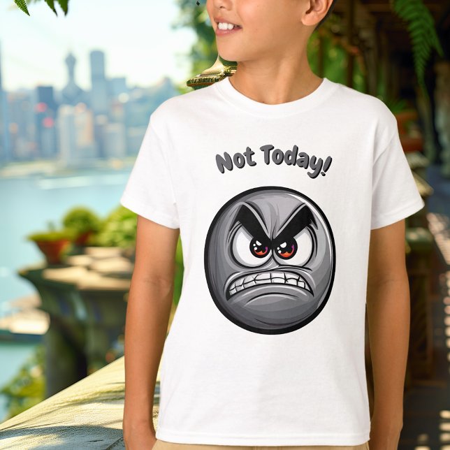 Funny Grey Angry Emoji T-shirt enfant (Créateur téléchargé)